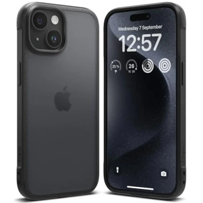 Afbeelding van Ringke Fusion Bold Matte Hoesje Compatibel met iPhone 15 Case, Verbeterde grip Anti Vingerafdruk Black