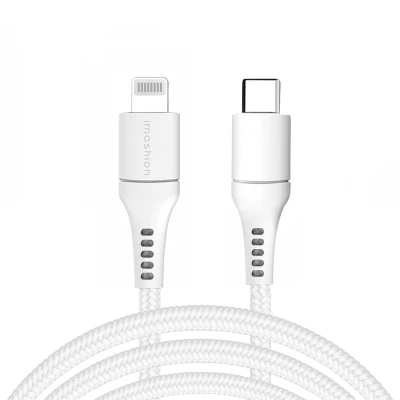 Afbeelding van Non MFI Braided USB C to Lightning cable 3 Meter van iMoshion / Wit