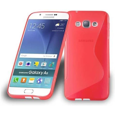 Afbeelding van Cadorabo Hoesje geschikt voor Samsung Galaxy A8 2015 in INFERNO ROOD Beschermhoes gemaakt van flexibel TPU silicone Case Cover