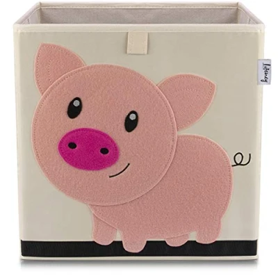Afbeelding van Ikea Kallax Lifeney compatibele &quot;varken&quot; stoffen opbergbox voor kinderen