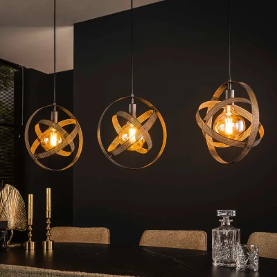 Afbeelding van Fraaai Sofia hanglamp 3L artic zwart Metaal