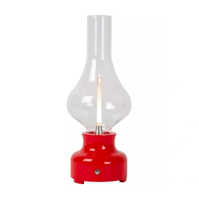 Afbeelding van Lucide JASON Oplaadbare Tafellamp Accu/Batterij LED Dimb. 1x2W 3000K 3 StepDim Rood