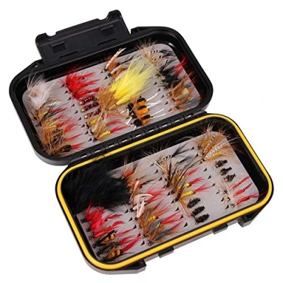 Afbeelding van CHSEEO Vliegvissen Flie Kit met Doos 72 stks Vissen Lokken Set Lokt Droge Vliegen Nimfen Emergers Streamers Aas Haak Crankbaits voor Zee Bas Zalm Kabeljauw Forel #5