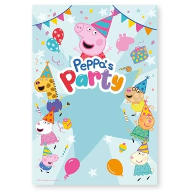 Afbeelding van Amscan 9918350 Peppa Pig verjaardagsfeestje stof foto achtergrond 2,04 m x 1,41