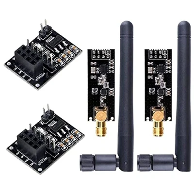 Afbeelding van Lanko 2 Stks NRF24L01+PA+LNA RF Transceiver Module met SMA antenne 2.4 GHz 1100M + NRF24L01 Draadloze voor