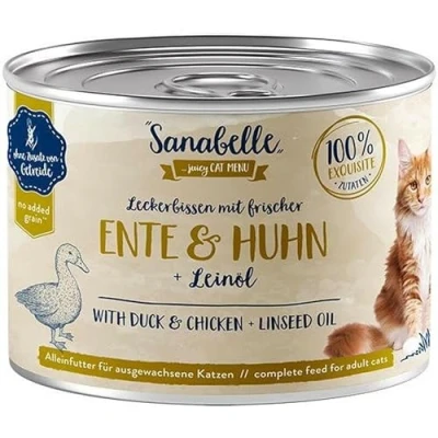 Afbeelding van Sanabelle All Meat 6 x 195 g Kattenvoer Eend &amp; Kip
