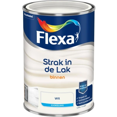 Afbeelding van flexa strak in de lak binnenlak zijdeglans wit 1.25 ltr