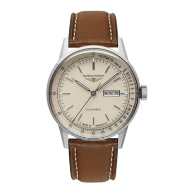 Afbeelding van bauhaus Automatisch horloge G38 Automatic horloge, herenhorloge, Made in Germany, mechanisch leren band