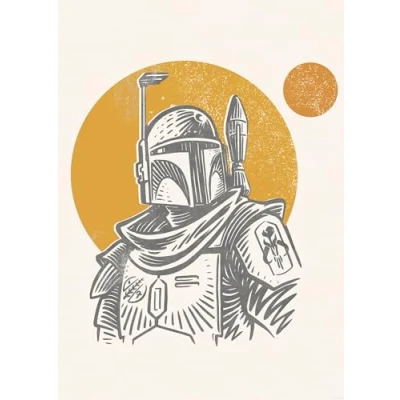 Afbeelding van Komar Artprint Star Wars Boba Fett Illustration Iconic 50 x 70 cm (breedte hoogte) kinderkamer, wandsticker (set)