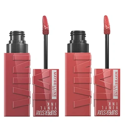 Afbeelding van Maybelline New York Superstay Vinyl Ink Lip Color Birralle 35 Cheeky 40 Witty Finish Bright 2 Lipsticks with Precision Applicator