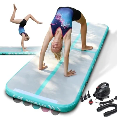 Afbeelding van Apollo Air Mat Pro Luchtvolgmat voor volwassenen, ook bruikbaar als turnmat kinderen, verkrijgbaar in 3m en 4m lengtes, opblaasbare thuisgebruik