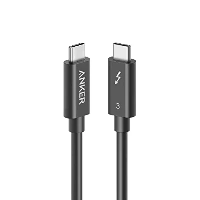 Afbeelding van Anker Thunderbolt 3 kabel 50 cm, USB C naar C, ondersteunt 100 W supersnel opladen en snelle gegevensoverdracht, voor MacBook Pro, 2016, iPad Pro 2020, Google Pixel, Nexus 6P, Huawei