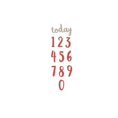 Afbeelding van Sizzix Thinlits Die Set Brush Numbers 11PK 661726 Debi Potter (07 17)