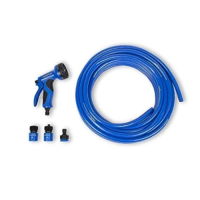 Afbeelding van Goodyear Tuyau d&#039;arrosage enroulable de 15 m. PVC renforcé à 3 couches. anti UV torsion. avec pistolet 9 positions connecteurs rapides ½ &#039;&#039; ¾&#039;&#039;