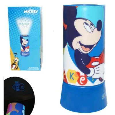 Afbeelding van Disney Micky Mouse Projector Lamp Nachtlampje 2 in 1 met kleurrijke LED lampen, werkt op batterijen