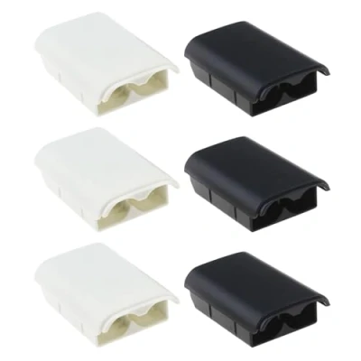 Afbeelding van Be In Your Mind 6 stks Batterij Cover Shell Compatibel met Xbox 360 Draadloze Controller 5,6 * 3,5 cm Vervanging Case Zwart en Wit