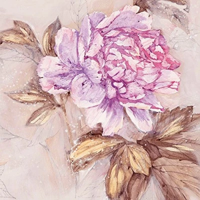Afbeelding van 20 servetten vintage pioenroos/bloemen/vintage 33x33cm