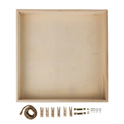 Afbeelding van Rayher Houten Shadow Box Frame voor Craft, vitrine, natuurlijk hout, 32x32x5cm, vierkant, 62818000