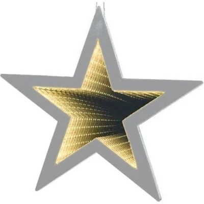 Afbeelding van Kerstverlichting LED 3D ster 35 cm warm wit op batterijen