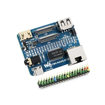 Afbeelding van Nano Base Board (B) for Raspberry Pi Compute Module 4 Lite/eMMC,with 40PIN GPIO Interface,Same Size As The CM4,with Gigabit Ethernet, USB2.0, DSI, CSI, 3.5mm Audio Jack Port