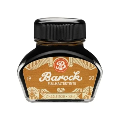 Afbeelding van Barock 1920 vulpeninkt Charleston, schrijfinkt voor vulpen, glazen veren, rollerpen, vulinkt in glas geel, 30 ml