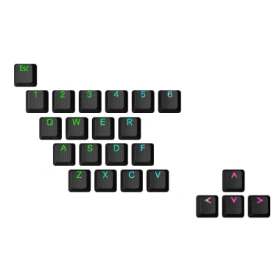 Afbeelding van Ranked Rubberen Toetsenset Dubbel Schot Doorschijnend OEM Profiel voor Mechanisch Gaming Toetsenbord (Zielonywart, 23 Toetsen)