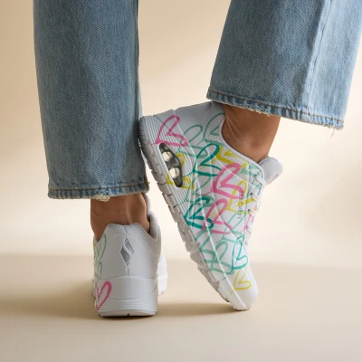 Afbeelding van Skechers UNO Changed LOVE Sneakers laag, Dames, Maat: 38, Wit Hoogwaardig imitatieleer