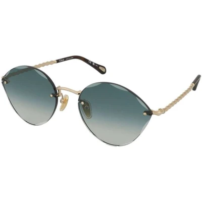 Afbeelding van Chloé Donna CH0253S 003 Occhiali da sole Metallo Oro Verde Cat Eye
