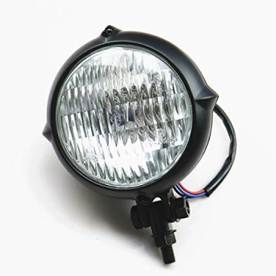 Afbeelding van Retro Motorfiets Bottom Mount Hoge Dimlicht Koplamp Lamp Voor Harley 883 Cruiser Chopper Cafe Racer Shadow Honda Kawasaki Suzuki Yamaha Grote Hond Custom (Zwart/helder)