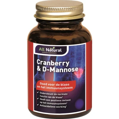 Afbeelding van All Natural Cranberry &amp; D Mannose Capsules 60VCP