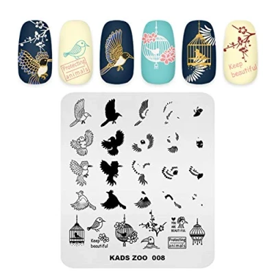 Afbeelding van KADS Stempelen Platen Dier Leuke Vogel Manicure Sjabloon Nail Art Afbeelding Stempel Ontwerp Gereedschap (ZO008)