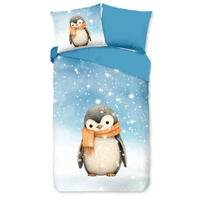 Afbeelding van Good Morning Kinderdekbedovertrek &quot;pinguin&quot; Multi (140x200/220 cm) Katoen Flanel