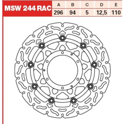 Afbeelding van Remschijf TRW MSW244RAC, 1 Stuk