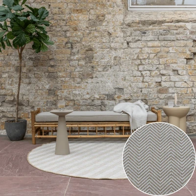 Afbeelding van Jute buitenkleed Naturel ZigZag Interieur05 Beige Polypropyleen Rond 200 Ø (L)