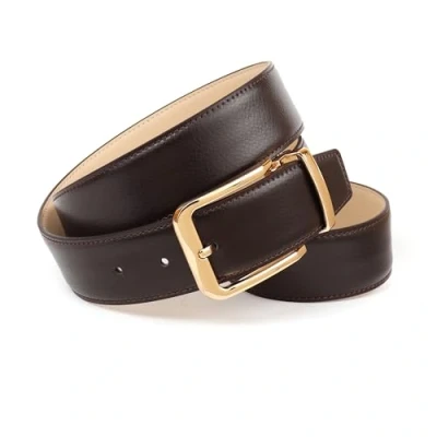 Afbeelding van Anthoni Crown Unisex lederen riem riem, donkerbruin, 100, 100 cm