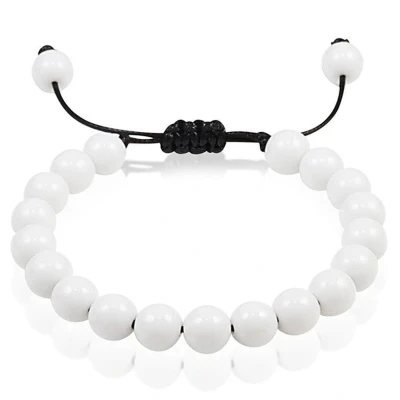 Afbeelding van Verstelbare kralen armband Memphis Wit Natuursteen 8mm
