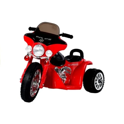 Afbeelding van Elektrische politie chopper trike motor voor kinderen tot 25kg max 1 3 km/h rood