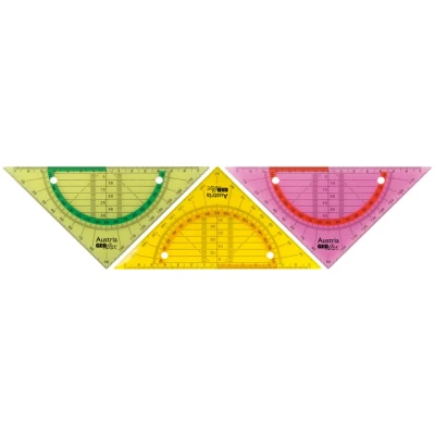 Afbeelding van 10x Geodriehoek Aristo GEOflex 14cm flexibel neon kleuren