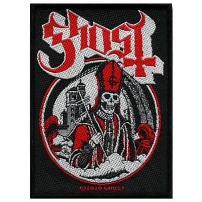Afbeelding van Ghost Secular Haze Logo Standard Woven Patch Embleem Zwart/Rood