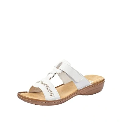 Afbeelding van Rieker Dames voorjaar/zomer 60888 pantoletten, wit, 40 EU