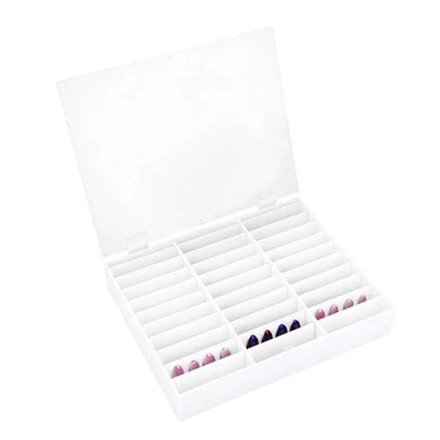 Afbeelding van Sonew Displaydoos voor nagelkunsttips, lege opbergdoos kunstnageltips, kunstnagels, organizer, houder nageldecoratie, container (wit)