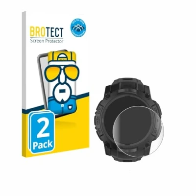 Afbeelding van BROTECT Screenprotector voor Garmin Instinct 3 Tactical AMOLED Edition (50 mm) Folie Beschermfolie transparant volledig dekking (2 Stuks)