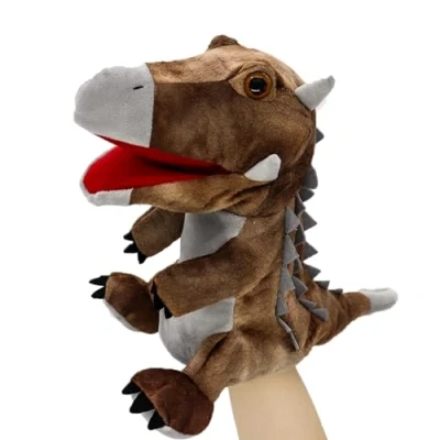 Afbeelding van lilizzhoumax pluche speelgoed, dinosaurus, Ankylosaurus, handpop, simulatie, realistische pop, schattig rollenspel, interactief educatief speelgoed voor kinderen