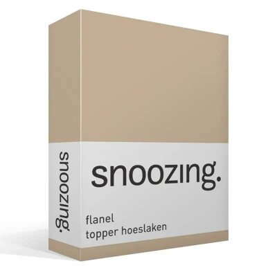 Afbeelding van Snoozing Flanel Hoeslaken Topper Eenpersoons 80/90x200 cm Camel