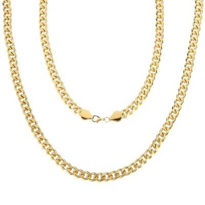 Afbeelding van KarneLux gouden ketting 50 cm kostuumaccessoire voor gangster, rapper of joker disco pantserketting jaren 80 carnaval carnaval, cm, Messing, Geen edelsteen