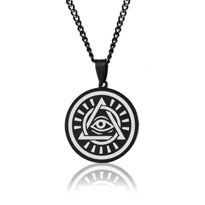 Afbeelding van Heren ketting Edelstaal Mendes Eye of Povidence