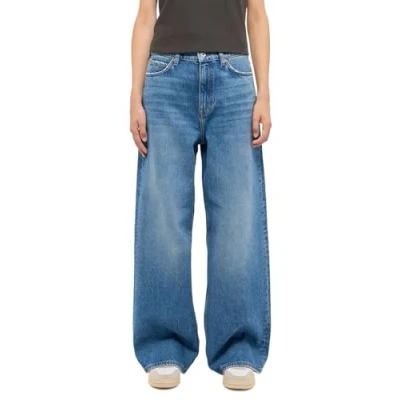 Afbeelding van MUSTANG Dames Style Luise Wide Jeans, middenblauw 585, 30W / 30L