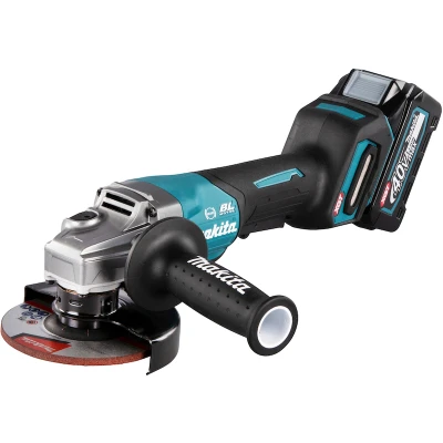 Afbeelding van Makita GA013GM201 40 V Max Haakse slijper 125 mm 4,0 ah accu (2 st), snellader, in mbo,x met veiligheidsschakelaar