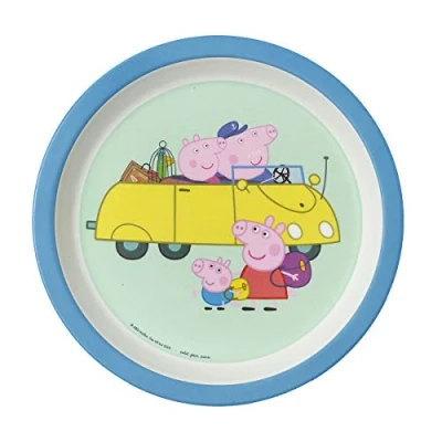 Afbeelding van Bord Peppa Pig 18cm met opa en oma