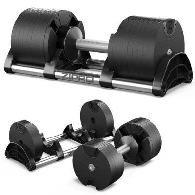Afbeelding van Zipro Verstelbare ronde halters, antislip 36 kg, 1 stuk, instelbare gewichten, 16 instellingen, van 2 tot kg gewichtssysteem, krachttraining voor thuis, vorm, thuisgym